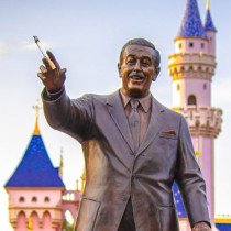 A Walt Disney statue holding a cigarette