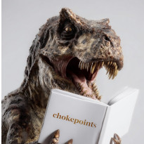 A Tyrannosaurus Rex reading Chokepoints by Edward Fishman