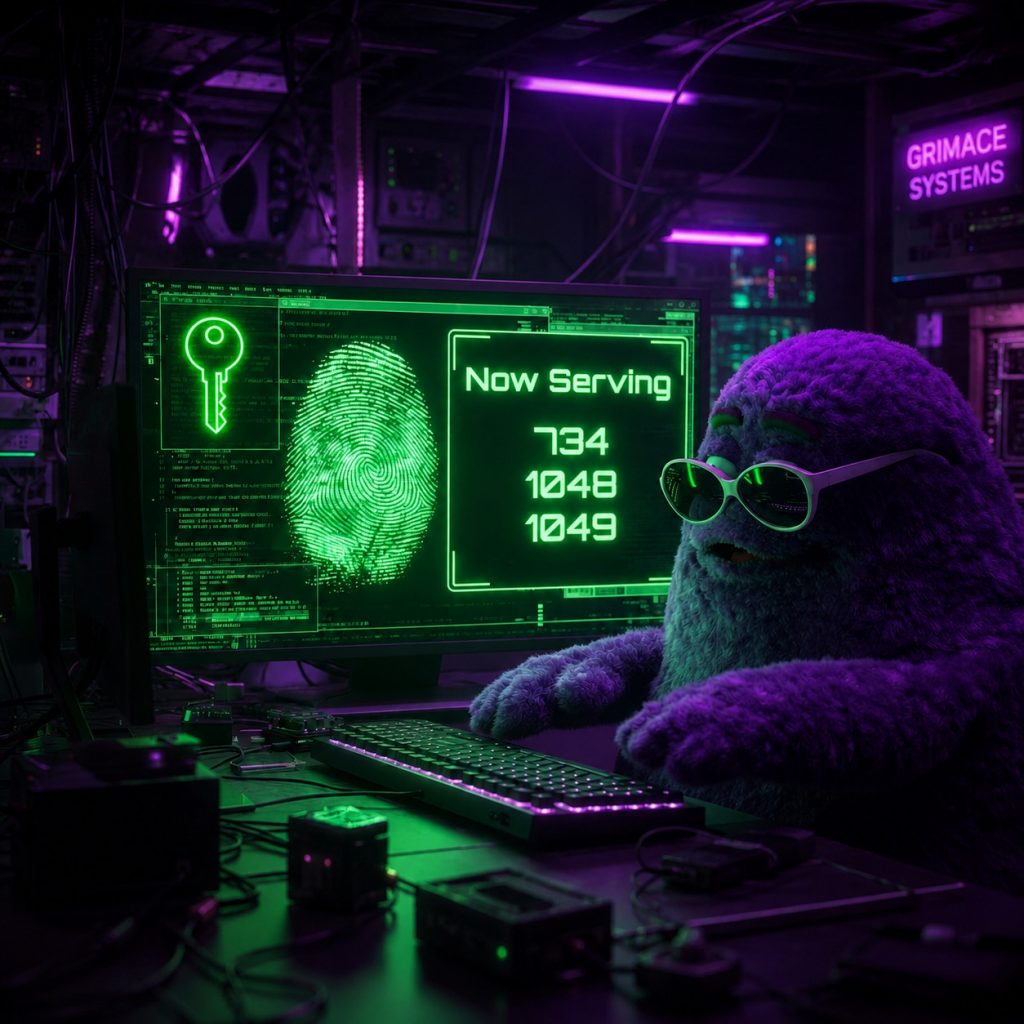Grimace using AI to hack your privacy and the McDonald’s “Now Serving” sign